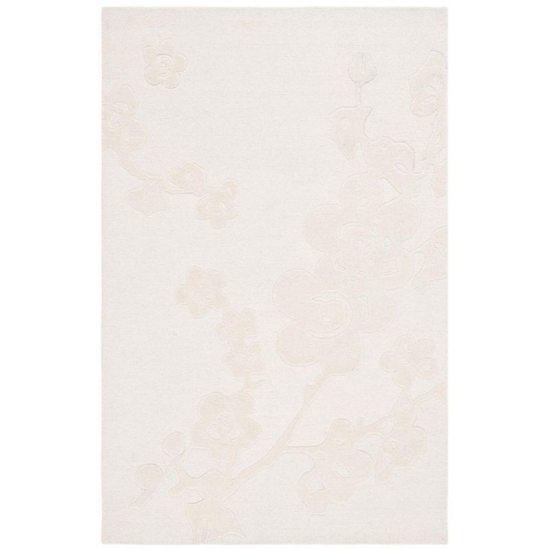 Ivory Hand Tufted Wool 4' x 6' Area Rug
