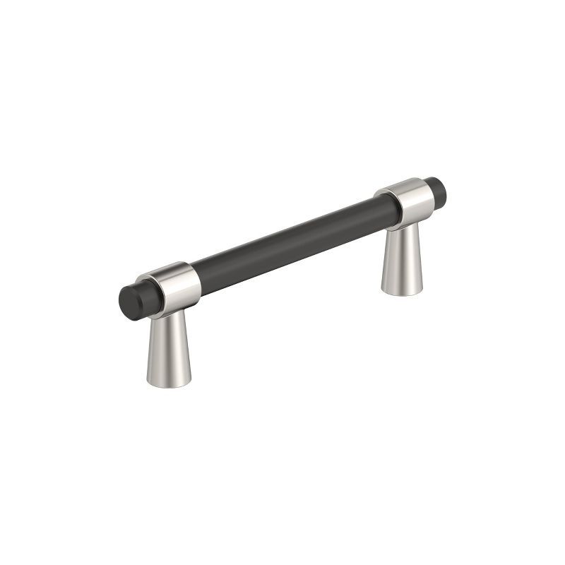 Mergence Matte Black and Polished Nickel Bar Pull