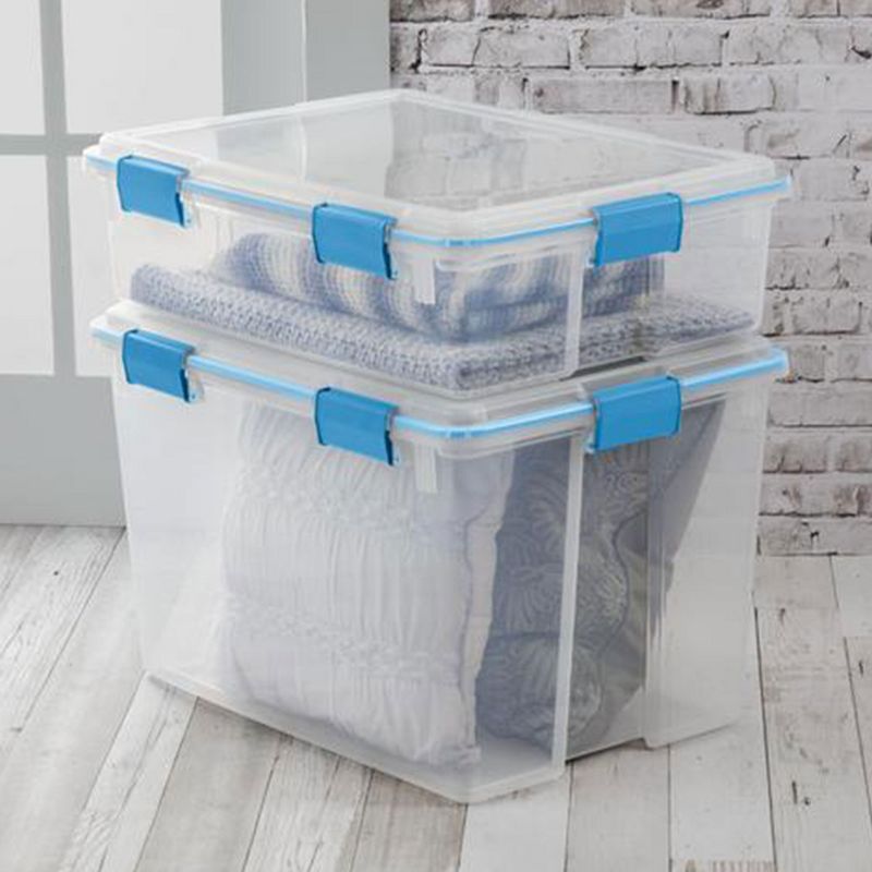 ClearView 80-Quart Stackable Storage Bin with Gasket Seal Lid