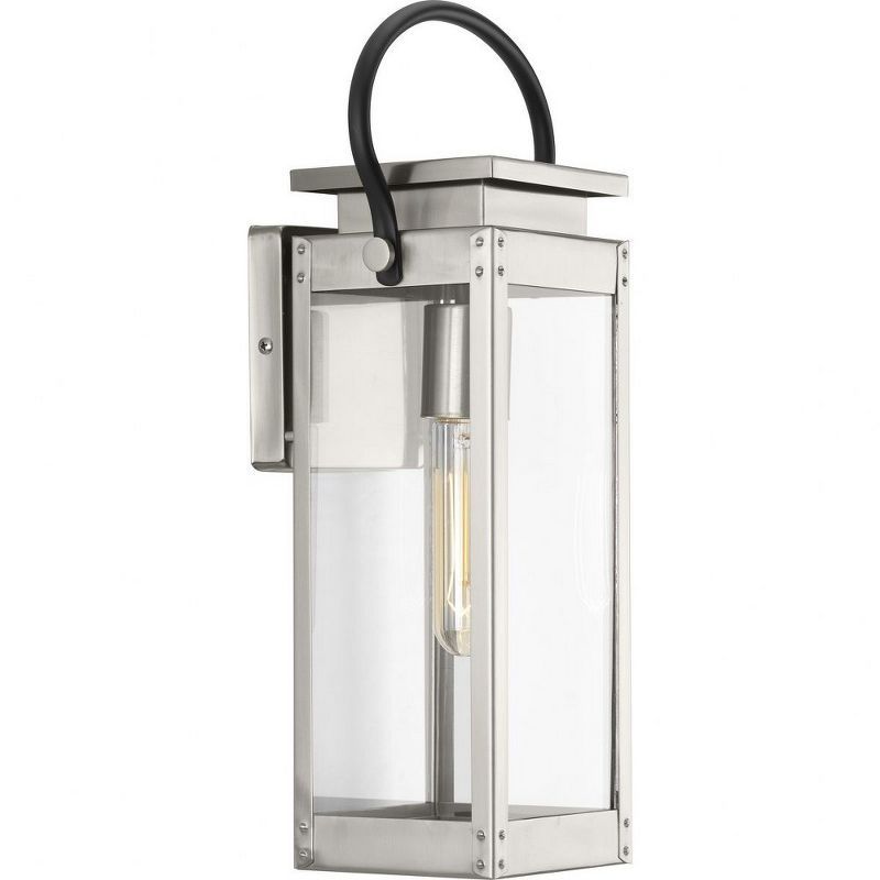 Union Square Stainless Steel Wall Lantern with Clear Glass