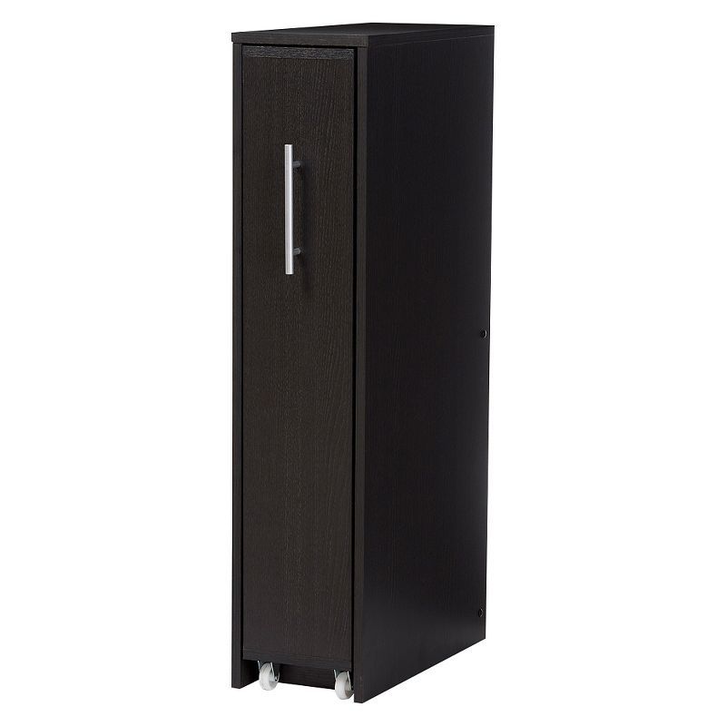 Lindo Dark Brown Engineered Wood Bookcase with Hidden Shelving