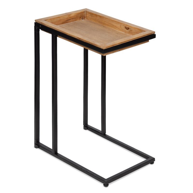 Lockridge Light Rustic Brown and Black Metal C-Table