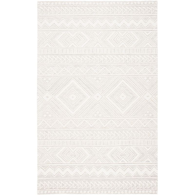 Ivory Hand-Tufted Wool 4' x 6' Rectangular Area Rug