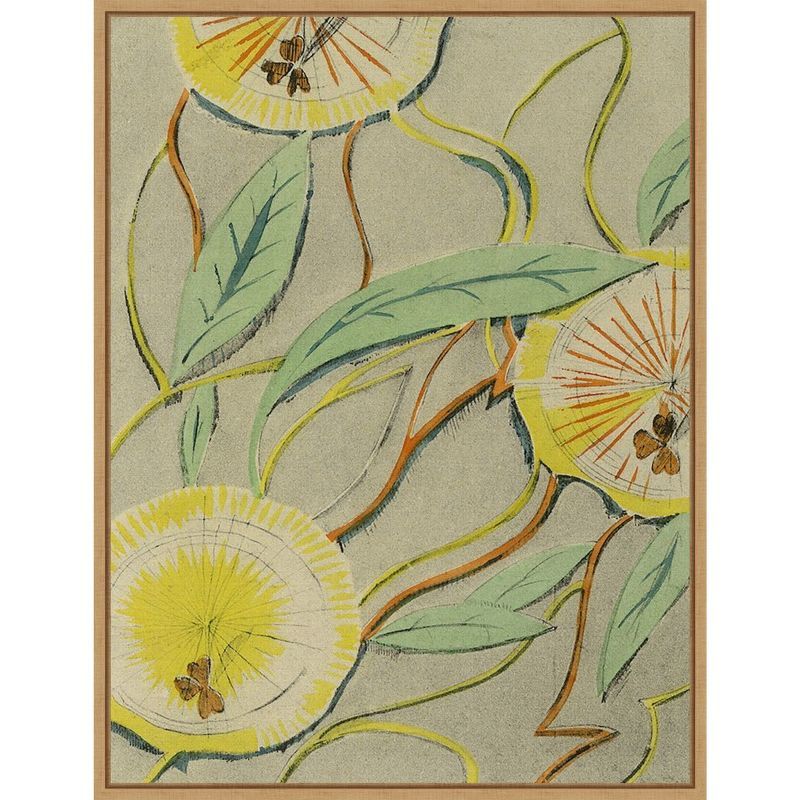 Delicate Floral Pattern Botanical Canvas Wall Art Print 18 x 24 Inches