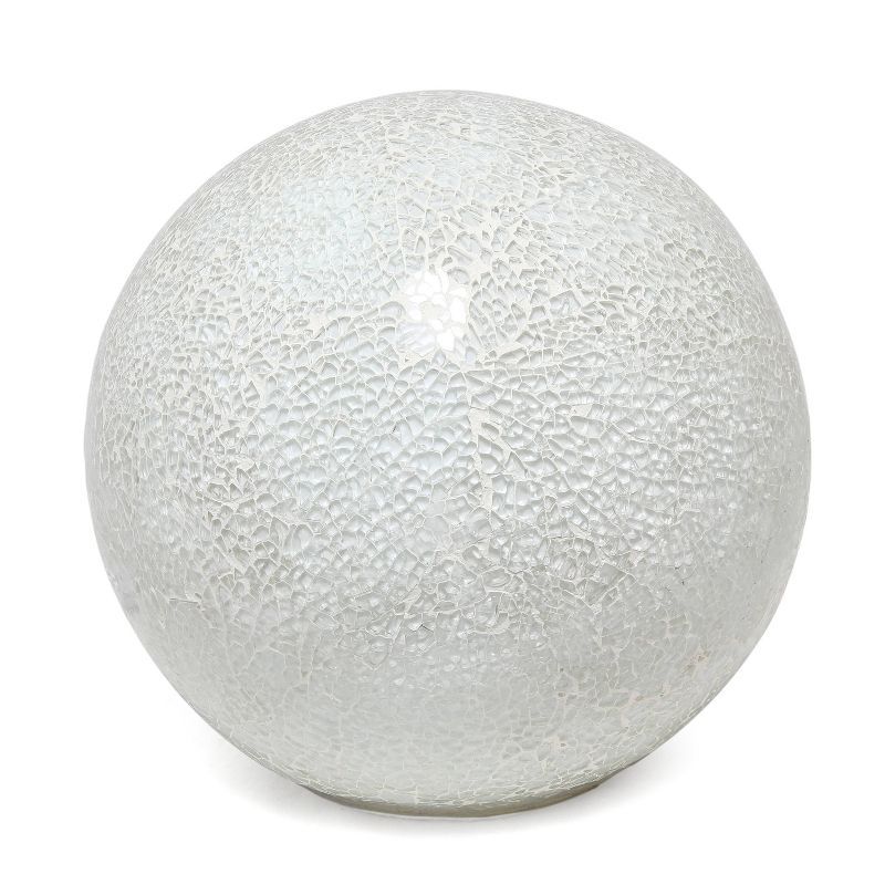 White Crystal Mosaic Dome Table Lamp with Resin Shade