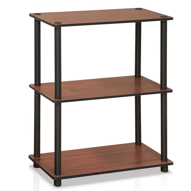 Dark Cherry Adjustable 3-Tier Compact Bookcase