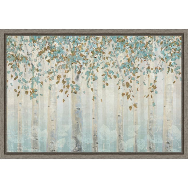 Weathered Gray Framed Botanic-Inspired Canvas Wall Art