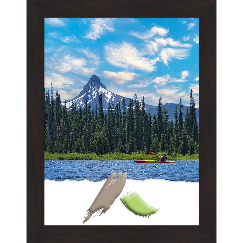 Espresso Brown Narrow Woodgrain Picture Frame 18x24