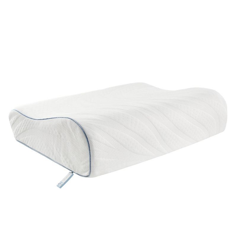 White Contour Memory Foam Pillow with Cooling Cover