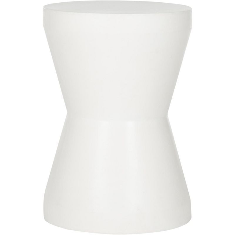 Ivory Drum Shape Concrete Accent Table