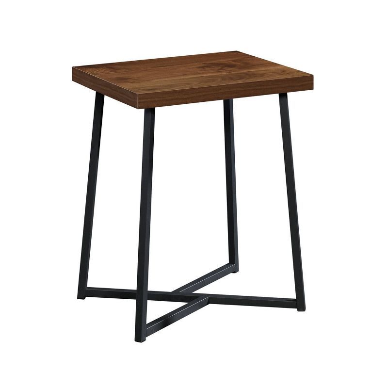 Grand Walnut & Metal Geometric Side Table