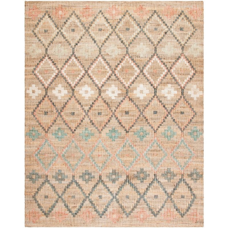 Bohemian Blue Geometric Handwoven Cotton Area Rug 6' x 9'