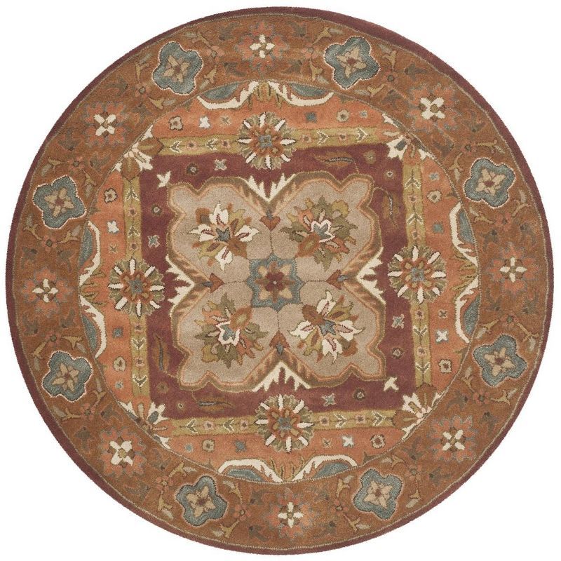 Heritage 6' Round Rust Hand-Tufted Wool Area Rug