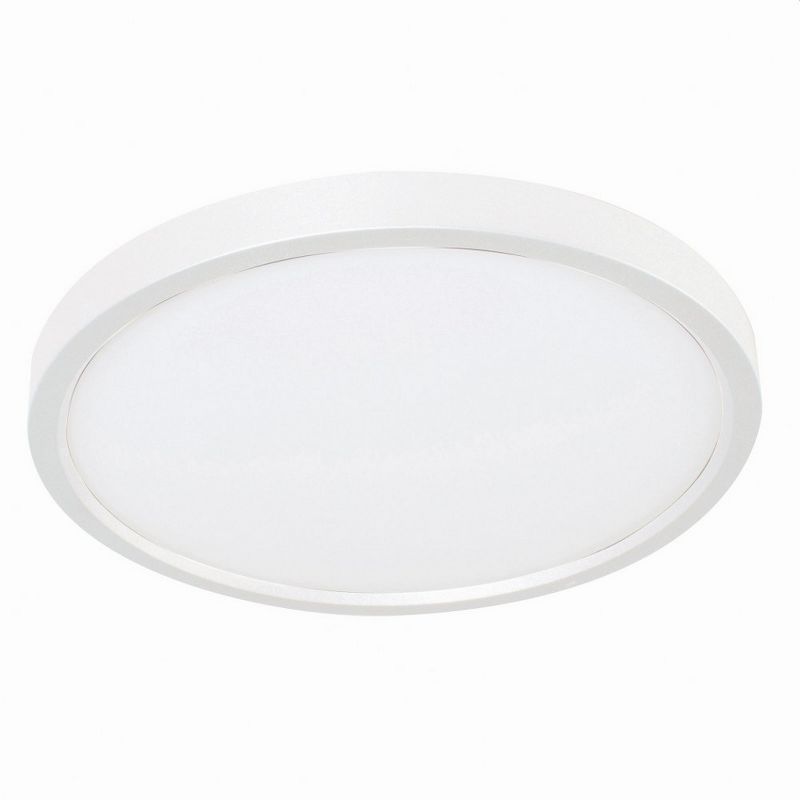 White Glass 12'' Round LED Flush Mount Light