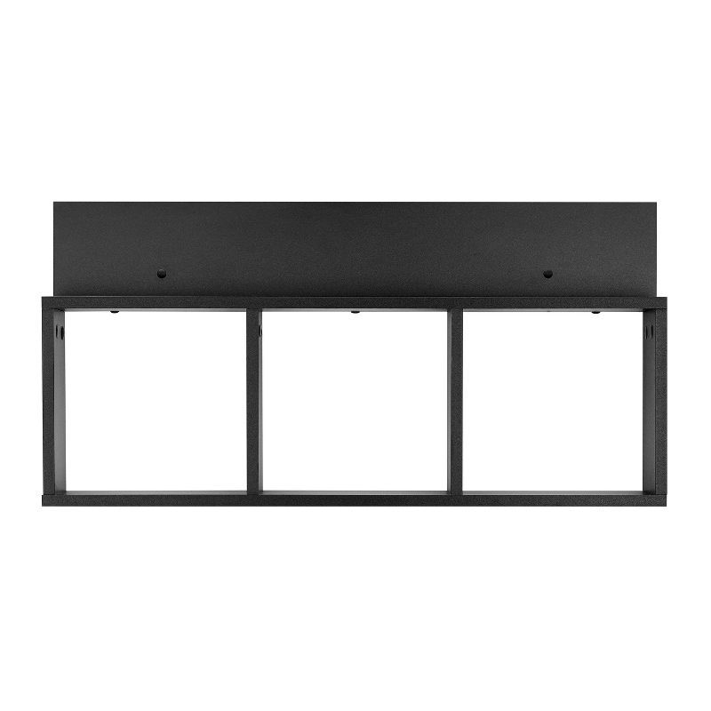 Black MDF 34" Floating Cube Wall Shelf with Display Ledge