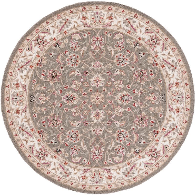 Ivory Elegance 3' Round Hand-Knotted Wool Area Rug