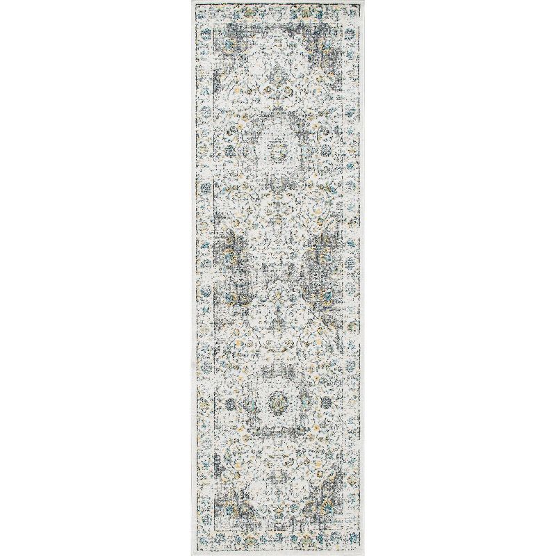 Elegant Gray Vintage Persian-Style Synthetic Area Rug