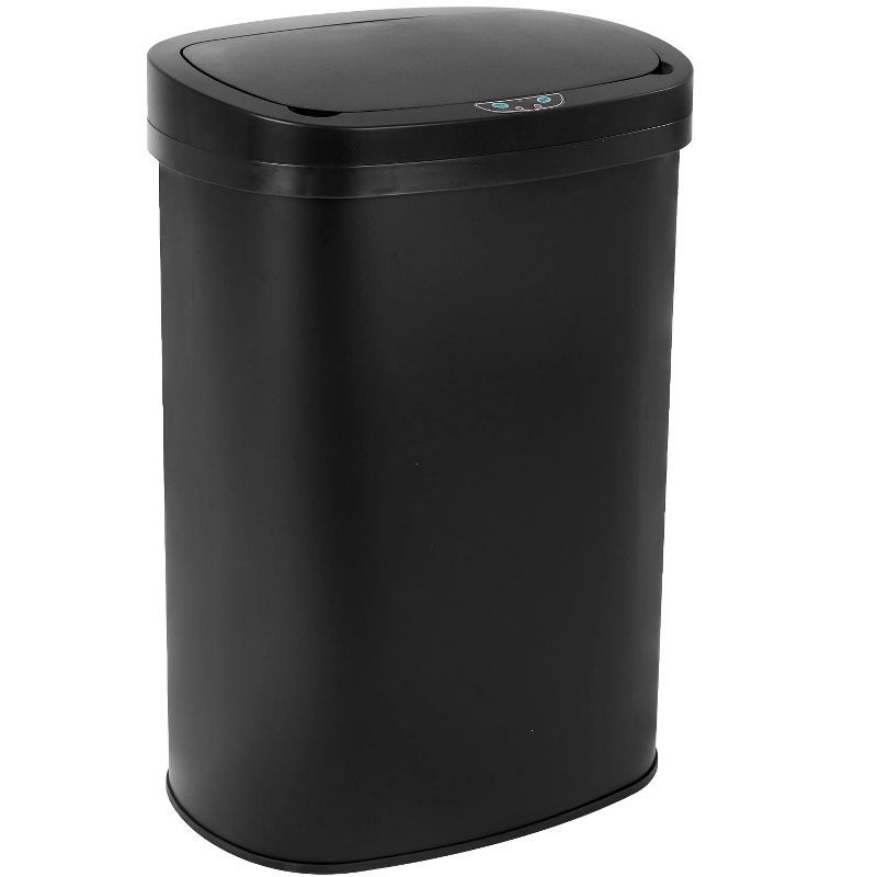 Black Stainless Steel Touchless Sensor Trash Can, 13 Gallon