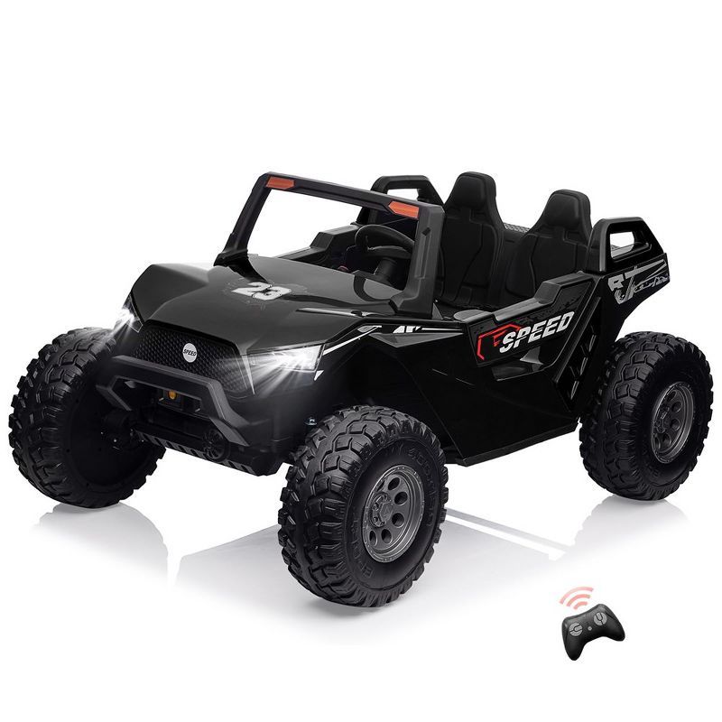 24V Black 2-Seater Ride-On UTV Car with Remote Control