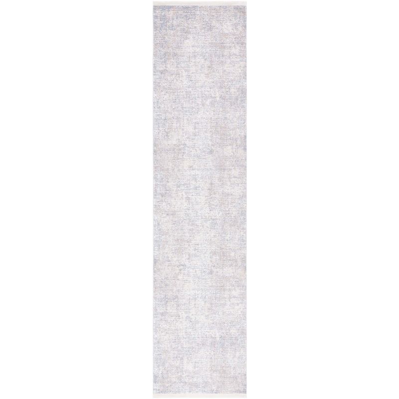 Marmara Gray and Beige Viscose Runner Rug, 2' x 8'