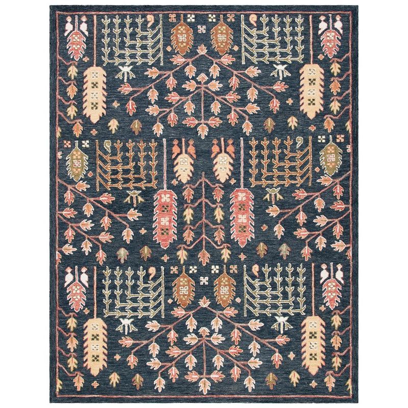 Handmade Black Geometric Wool 9' x 12' Tufted Area Rug