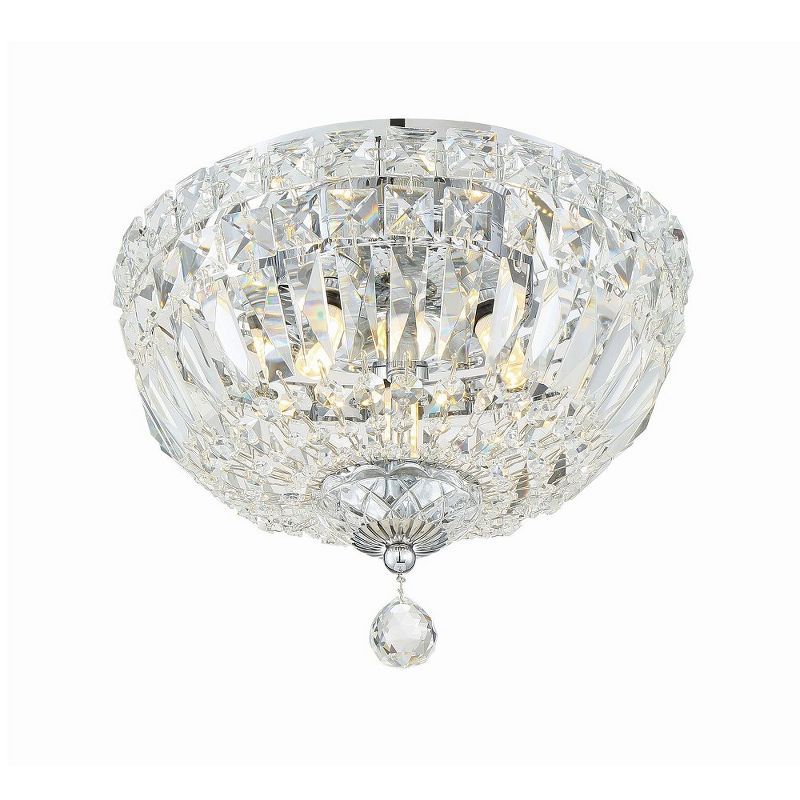 Polished Chrome Crystal LED Bowl Flush Mount Light