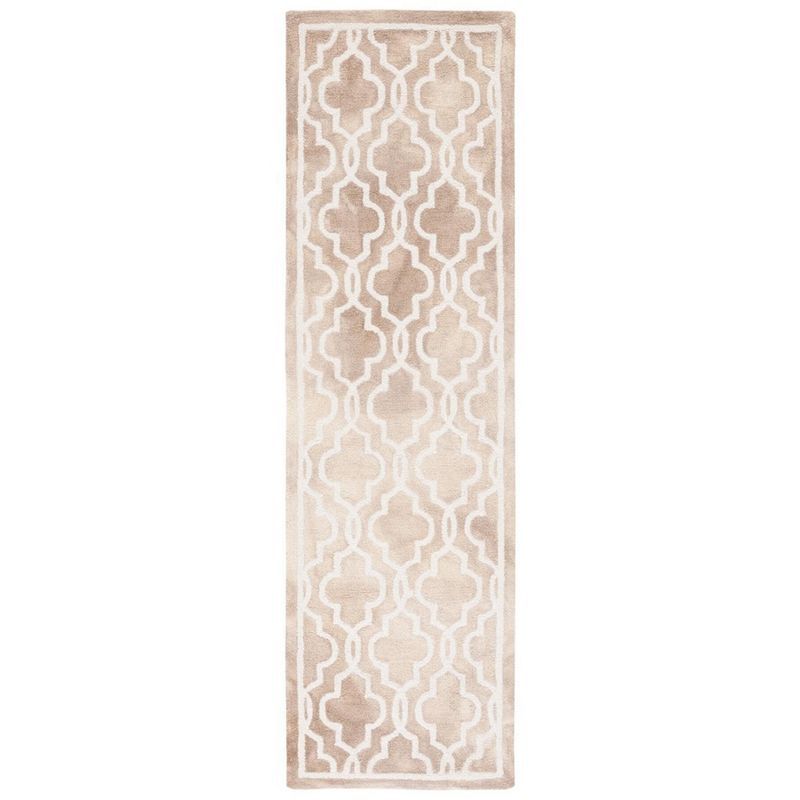Beige and Ivory Hand-Tufted Wool Runner Rug, 2'3" x 12'