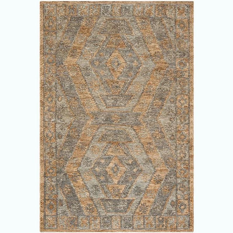 Handwoven Slate and Natural Jute Area Rug 4' x 6'