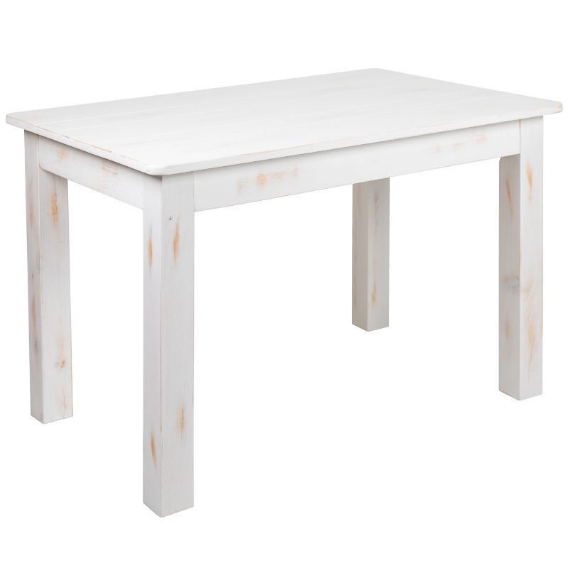 Antique Rustic White Solid Wood Farmhouse Dining Table