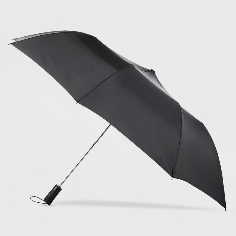 Compact Black Automatic Windproof Folding Umbrella