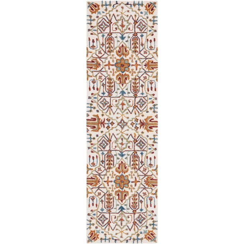 Ivory and Grey Hand-Tufted Wool Runner Rug, 2'3" x 8'