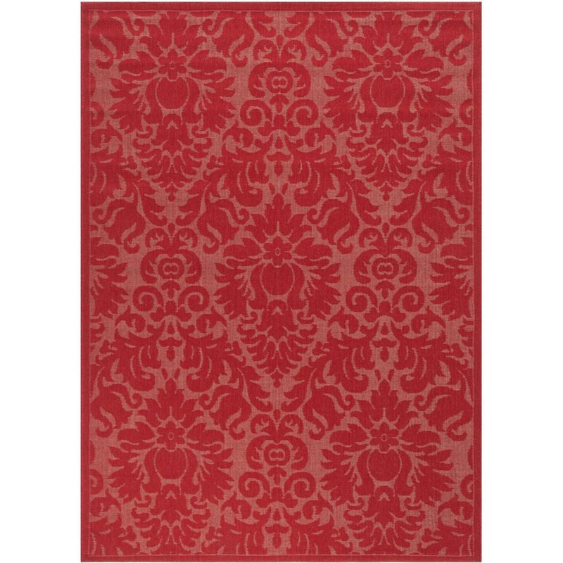 Sultry Red Synthetic 5' x 7' Easy-Care Outdoor Area Rug