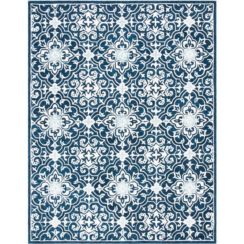 Hand-Tufted Americana Light Blue Wool Area Rug - 9' x 12'