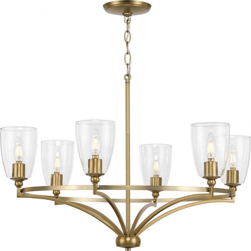 Parkhurst Brushed Bronze 6-Light Glass Chandelier