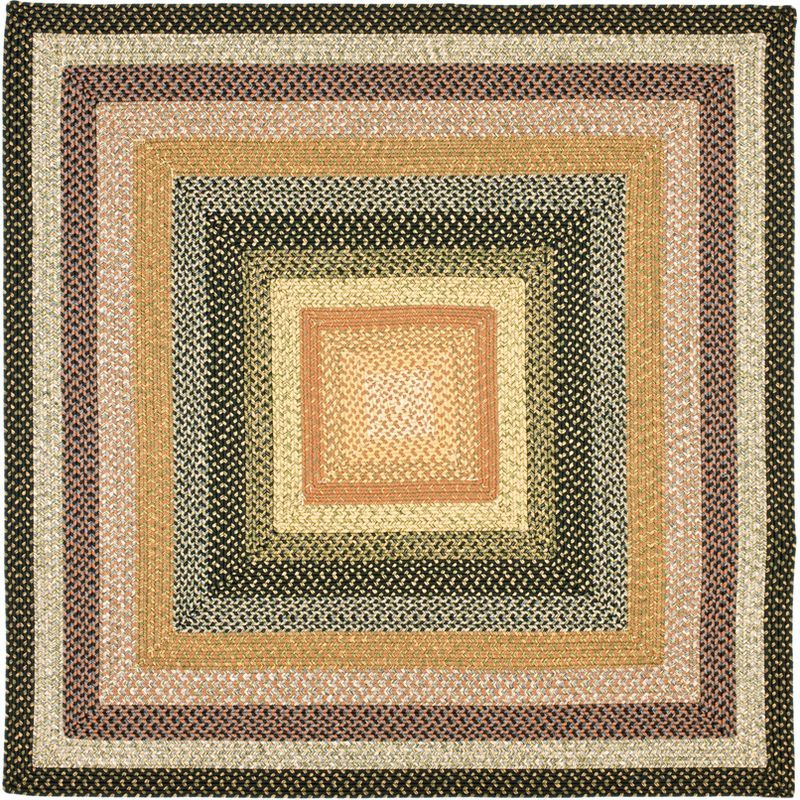 Coastal Charm Handwoven Blue Square Synthetic Area Rug - 5' x 5'