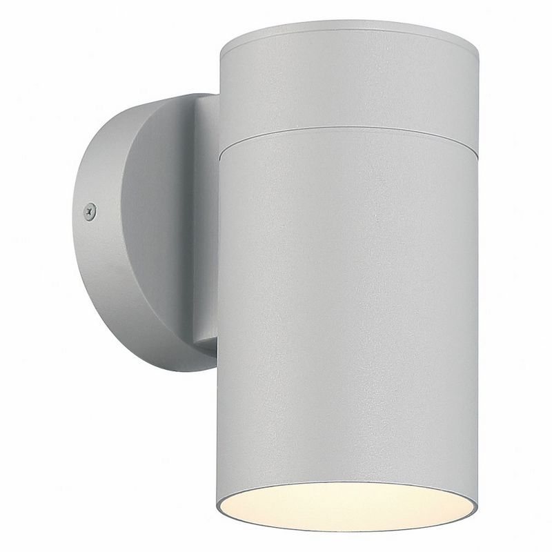 Matira Satin Gray Steel Cylinder Outdoor Wall Sconce