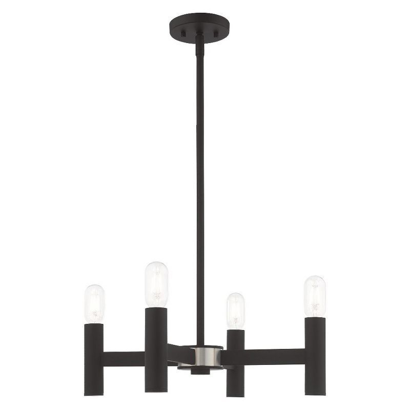 Copenhagen Mini 4-Light Black Steel Industrial Chandelier