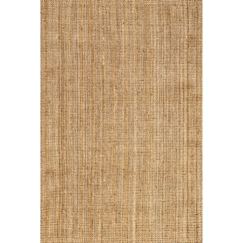 Handwoven Coastal Farmhouse Jute Square Rug, 6', Natural