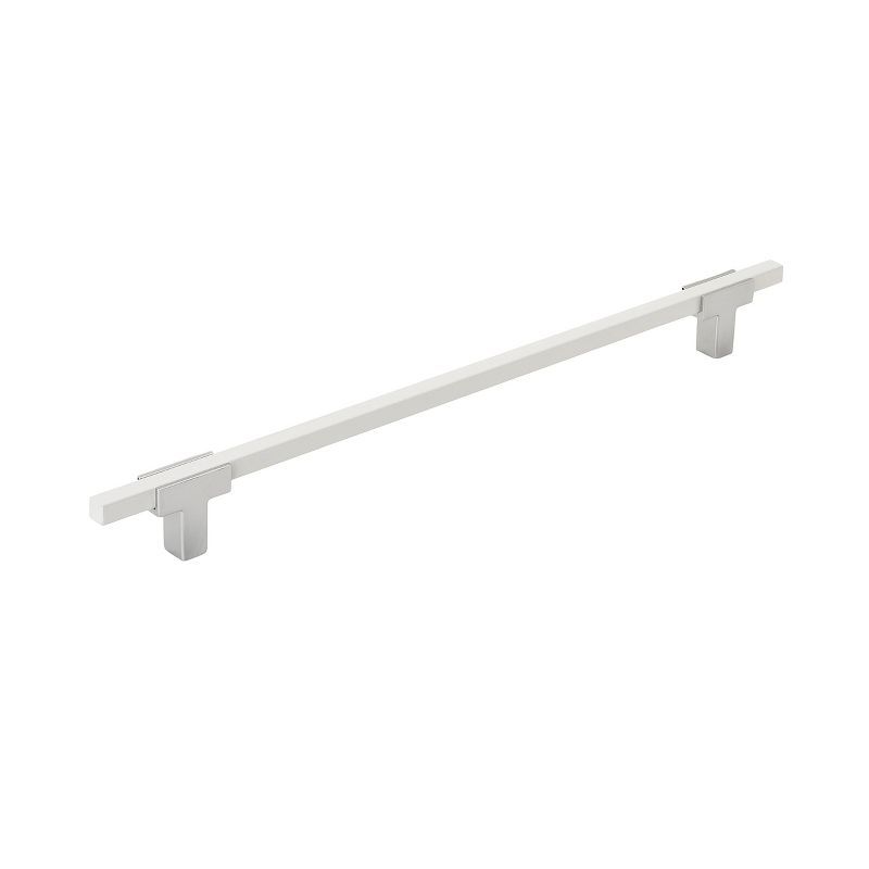 Urbanite 12.75" Polished Chrome and White Cabinet Bar Pull