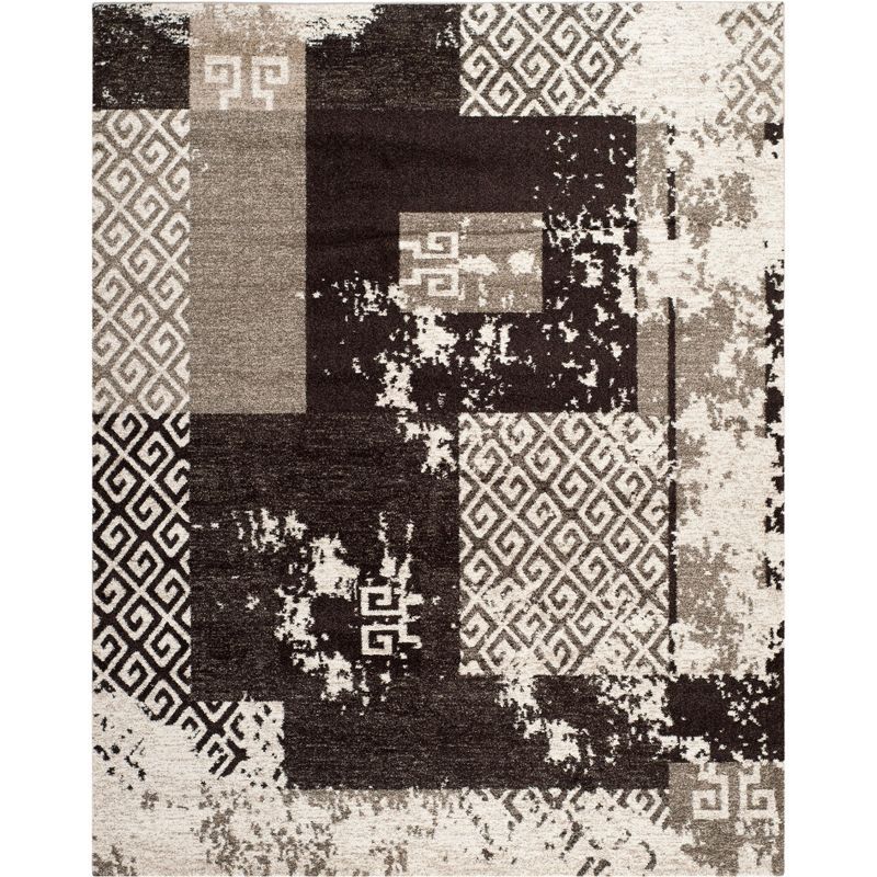 Abstract Shag Elegance 8' x 10' Synthetic Gray Area Rug