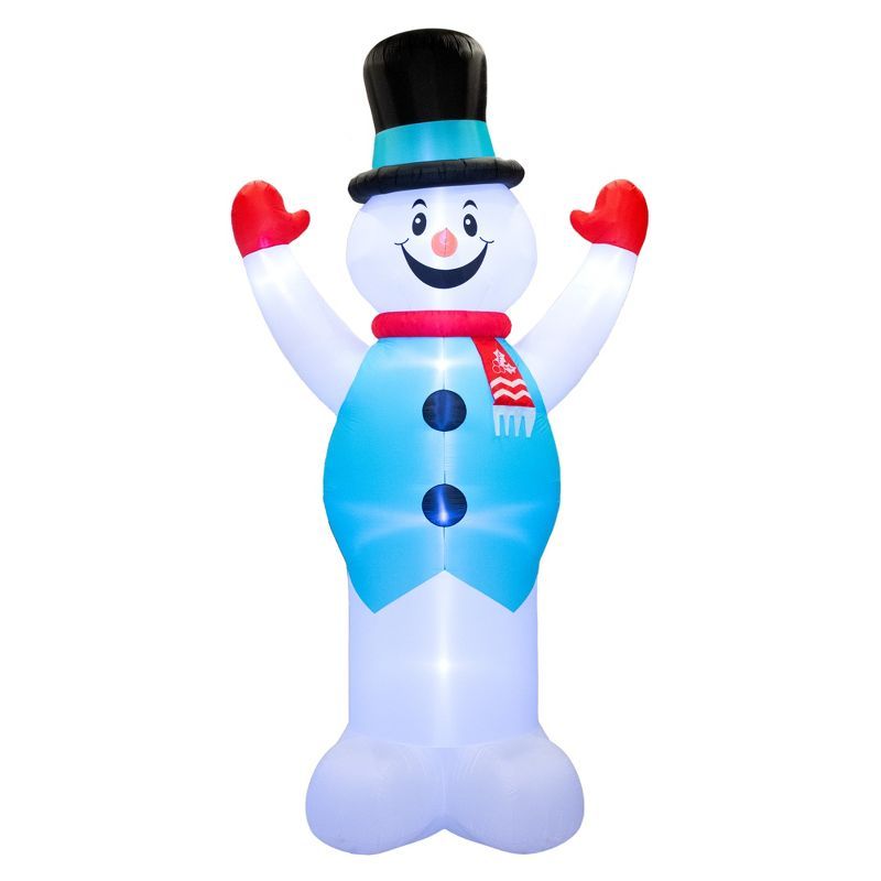 Colossal 20 ft Multicolored Inflatable Snowman with Lights