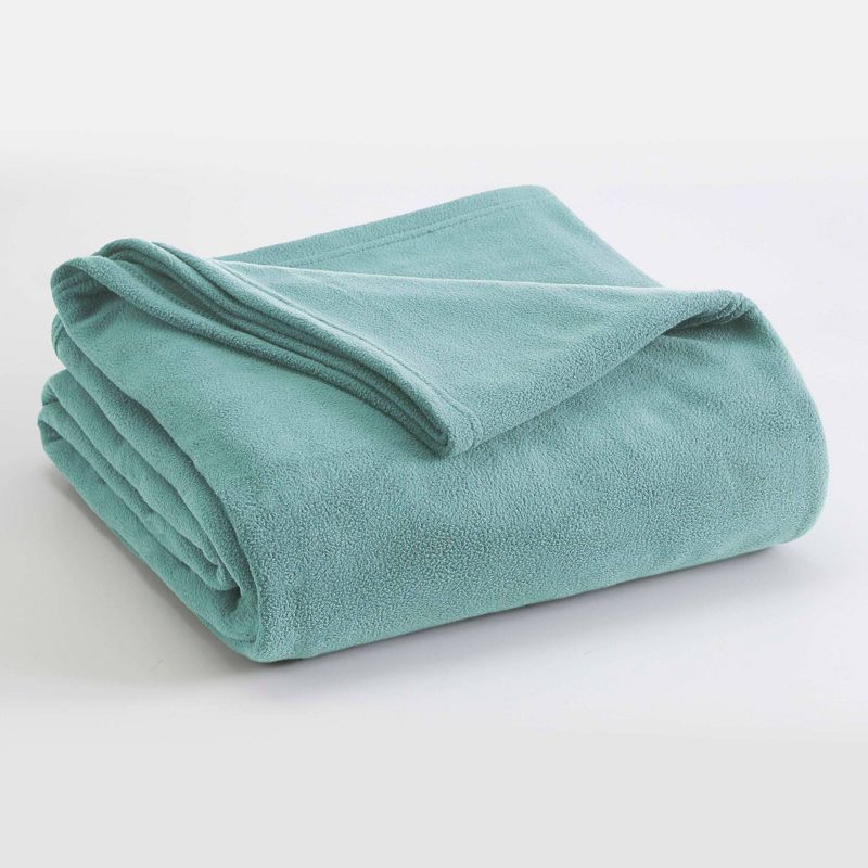 Light Blue Full/Queen Microfleece Reversible Bed Blanket