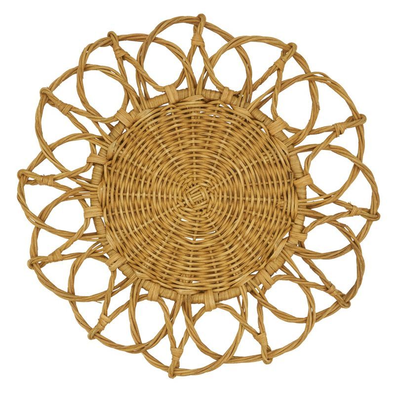 Caramel Twisted Rattan Round Table Placemats (Set of 4)