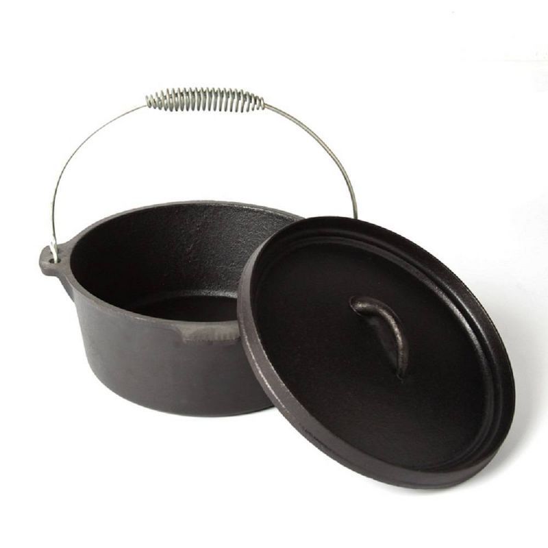 Grill-Ready 4.1 Quart Cast Iron Dutch Oven with Stainless Steel Handle