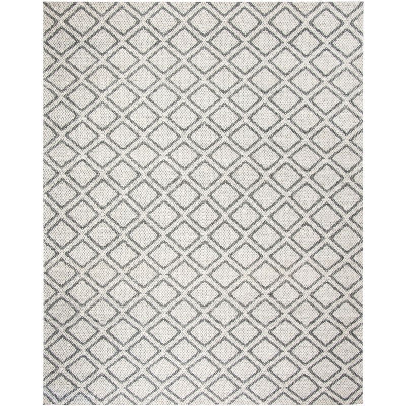 Elegant Gray 8' x 10' Hand-Tufted Wool Area Rug with Reversible Design