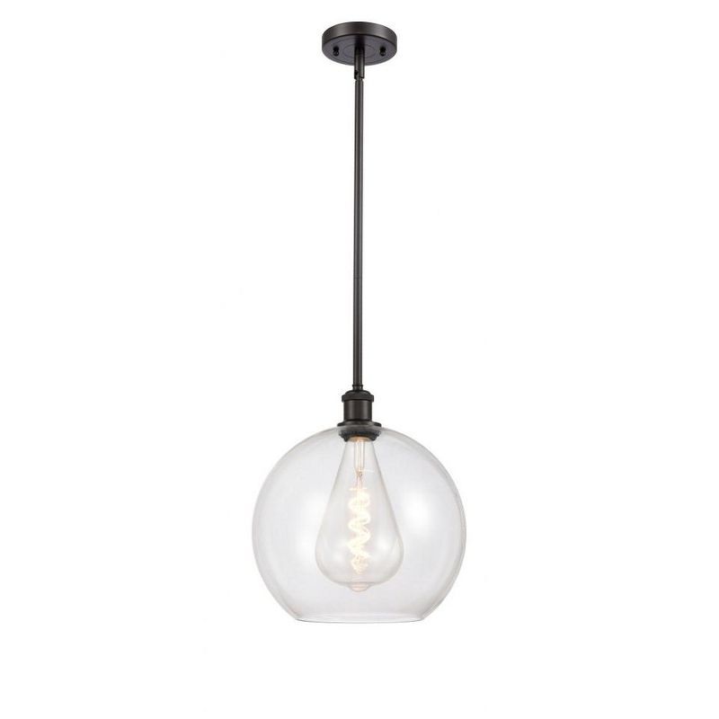 Athens Oil Rubbed Bronze Mini Pendant with Clear Glass Globe