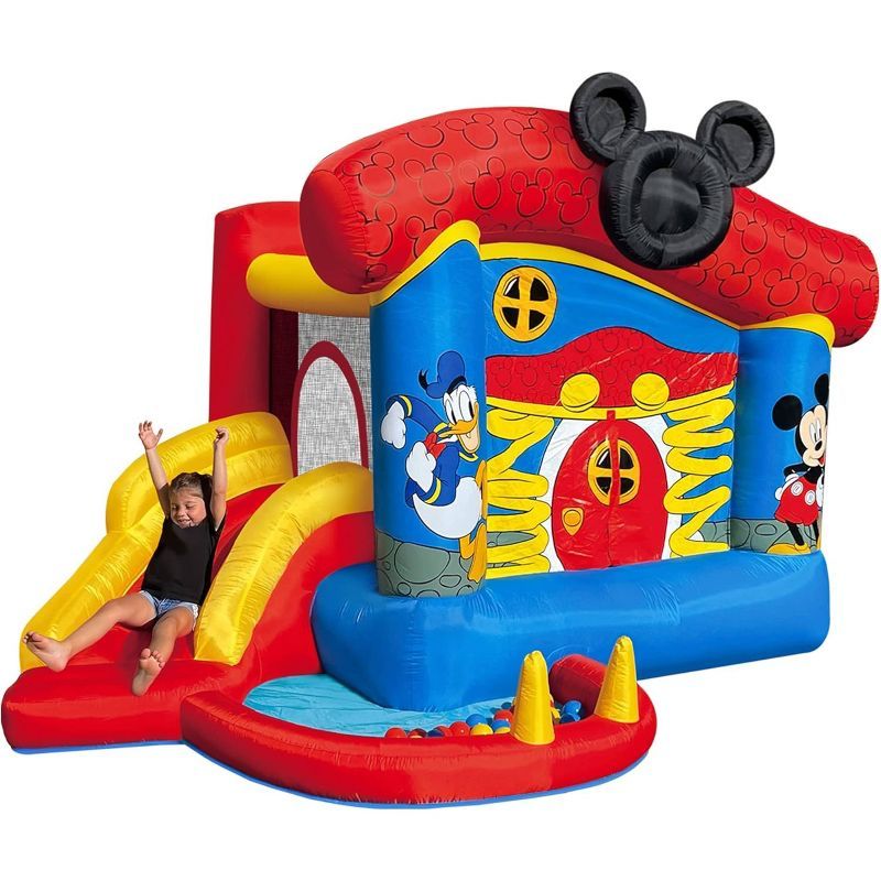 Disney Mickey Mouse Funhouse Inflatable Bounce House with Slide and Ball Pit