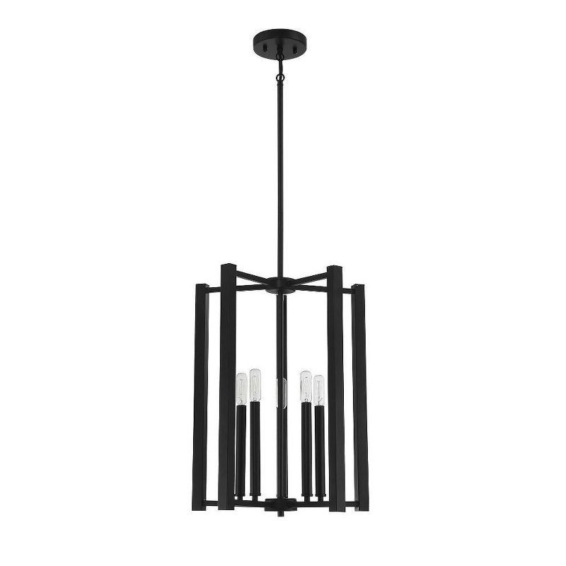 Benson Matte Black 5-Light Adjustable Pendant