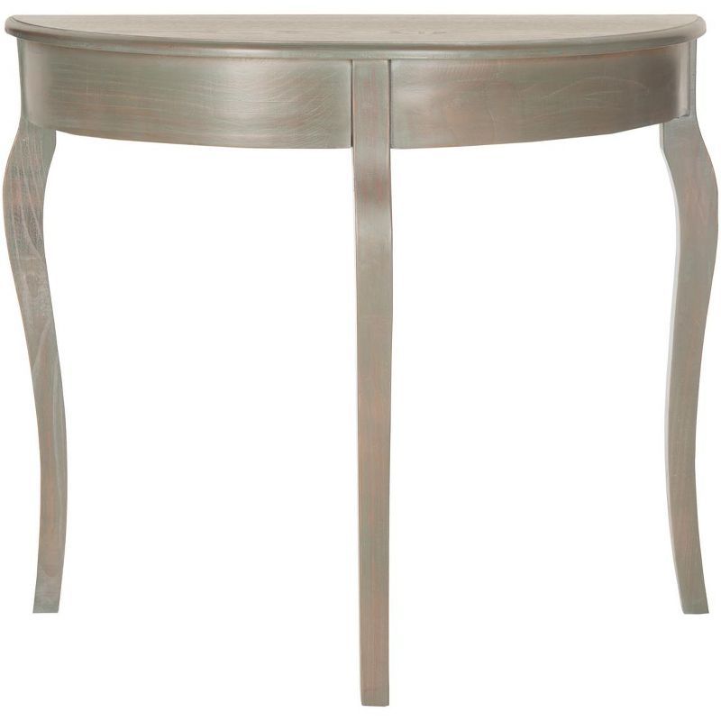 Ash Grey Elm Wood Demilune Console Table