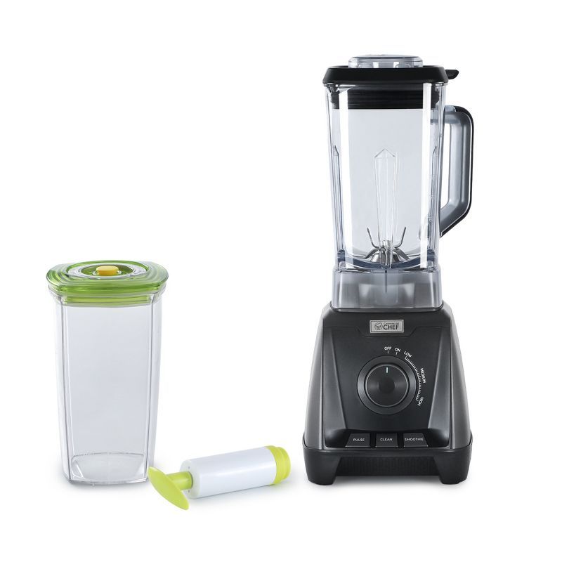 Commercial Chef 1200W Black High Power Blender with Steel Housing